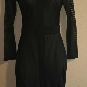 Sexy sheer Black Striped Dress